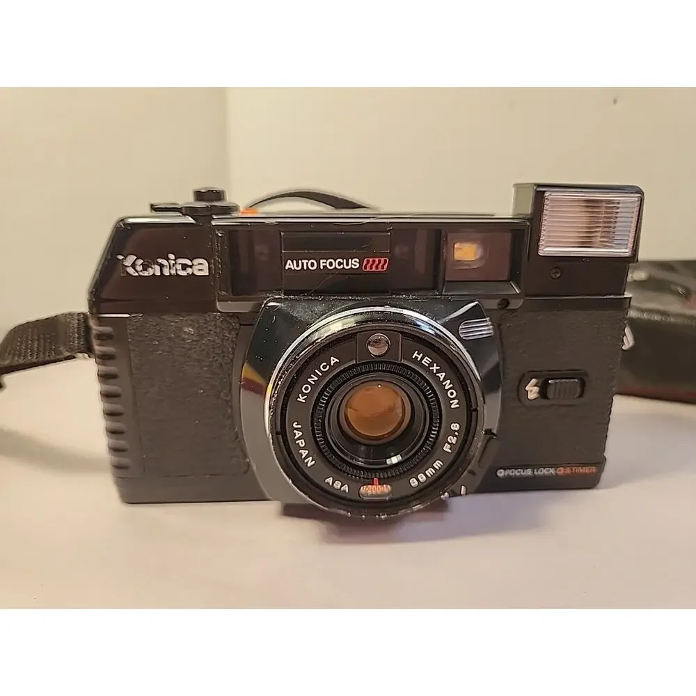 VTG Konica 35mm Auto Focus C 35 AF Film Camera 1982 FIRST AUTO FOCUS JAPAN WORK